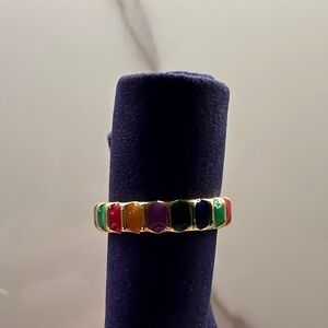 FREE WITH ONE PURCHASE Adjustable Multicolor Gold-Tone Women's Ring